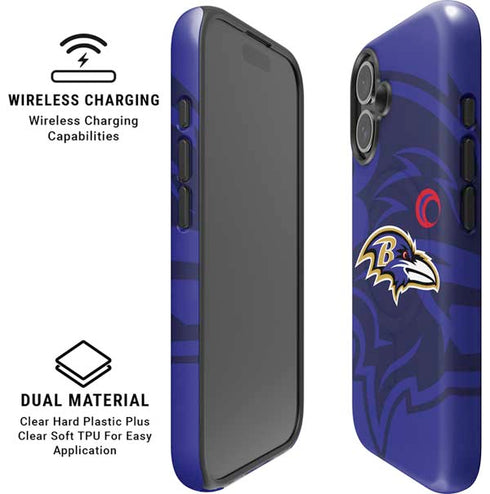 NFL Baltimore Ravens Double Vision iPhone 16 Plus Magsafe Impact Case