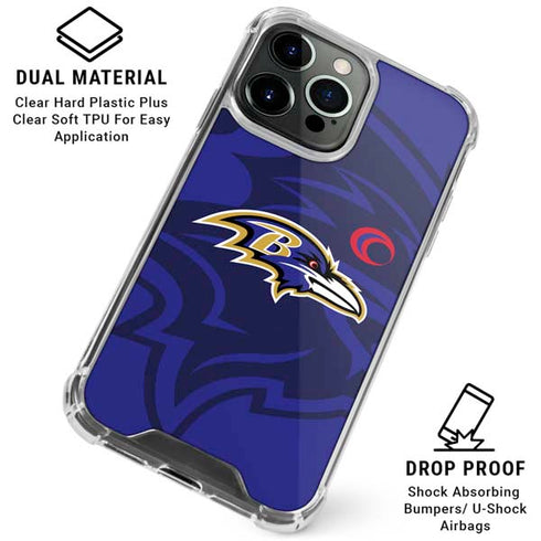 NFL Baltimore Ravens Double Vision iPhone 16 Pro Max Clear Case