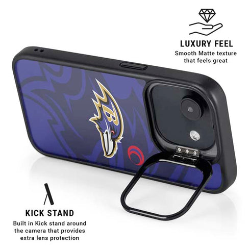 NFL Baltimore Ravens Double Vision iPhone 16e Kickstand Case