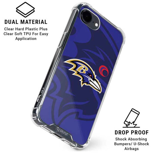 NFL Baltimore Ravens Double Vision iPhone 16e Clear Case