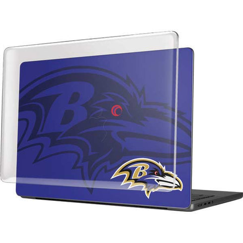 NFL Baltimore Ravens Double Vision MacBook Pro 14in (2021-24) Case plus Skin