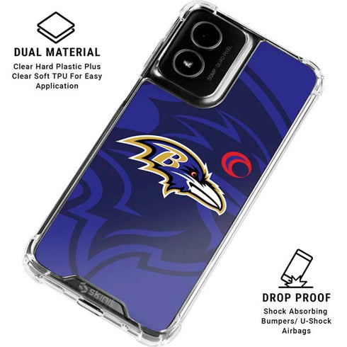 NFL Baltimore Ravens Double Vision Moto G Power 5G (2024) Clear Case