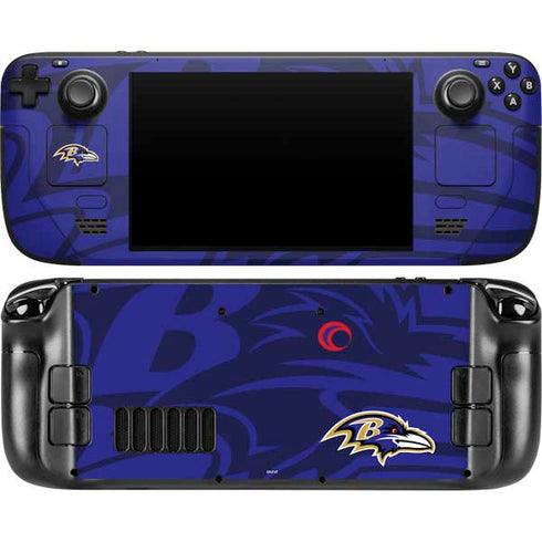 NFL Baltimore Ravens Double Vision Steam Deck Handheld Gaming Computer OLED Skin
