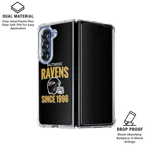 NFL Baltimore Ravens Helmet Galaxy Z Fold6 Clear Case
