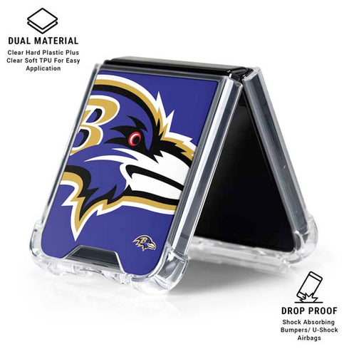 NFL Baltimore Ravens Large Logo Galaxy Z Flip6 Clear Case