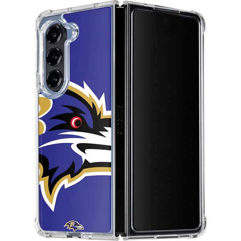 NFL Baltimore Ravens Large Logo Galaxy Z Fold5 5G Clear Case