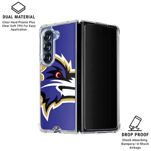 NFL Baltimore Ravens Large Logo Galaxy Z Fold6 Clear Case