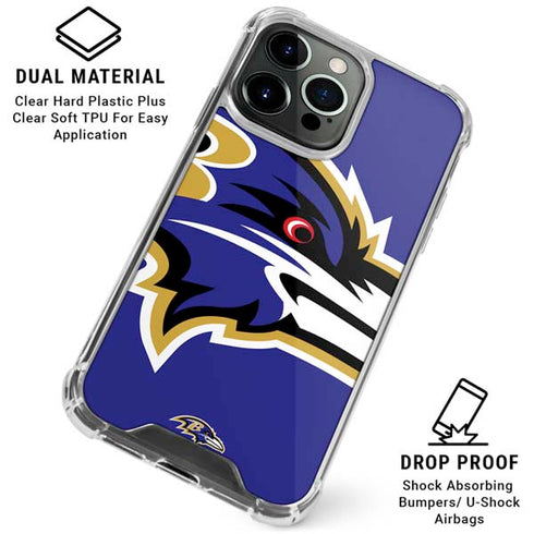 NFL Baltimore Ravens Large Logo iPhone 16 Pro Clear Case
