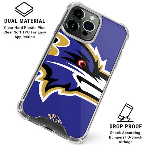 NFL Baltimore Ravens Large Logo iPhone 16 Pro Max Clear Case