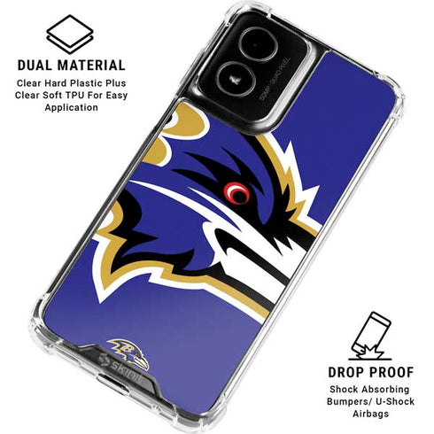 NFL Baltimore Ravens Large Logo Moto G Power 5G (2024) Clear Case