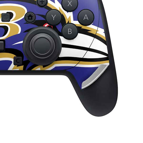 NFL Baltimore Ravens Large Logo Nintendo Switch 2 (2025) Pro Controller Skin