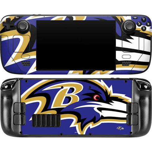 NFL Baltimore Ravens Large Logo Steam Deck Handheld Gaming Computer OLED Skin
