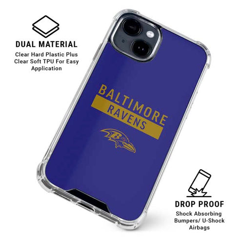 NFL Baltimore Ravens Purple Performance Series iPhone 15 Clear Case