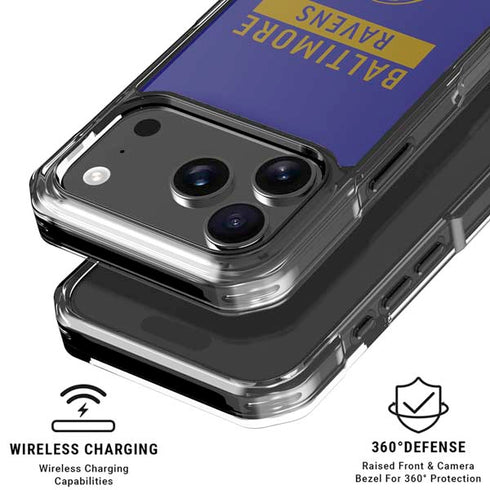 NFL Baltimore Ravens Purple Performance Series iPhone 18 Pro Clear Case