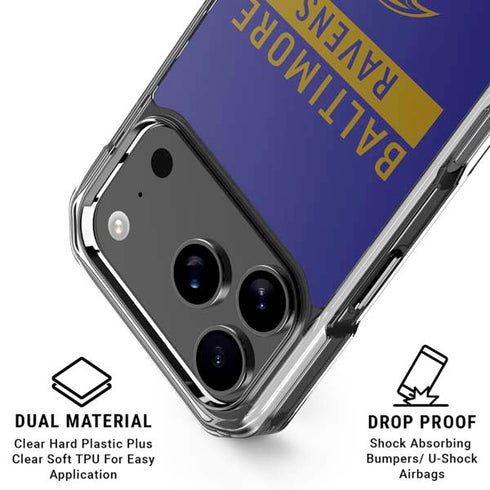 NFL Baltimore Ravens Purple Performance Series iPhone 18 Pro Clear Case