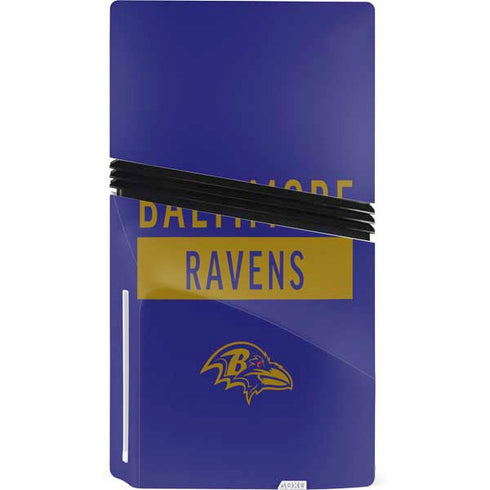 NFL Baltimore Ravens Purple Performance Series PS5 Pro Disk Console Skin