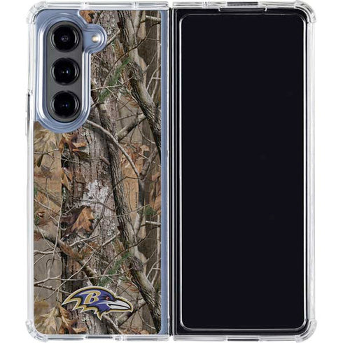 NFL Baltimore Ravens Realtree AP Camo Galaxy Z Fold5 5G Clear Case