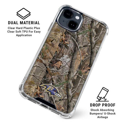 NFL Baltimore Ravens Realtree AP Camo iPhone 15 Clear Case
