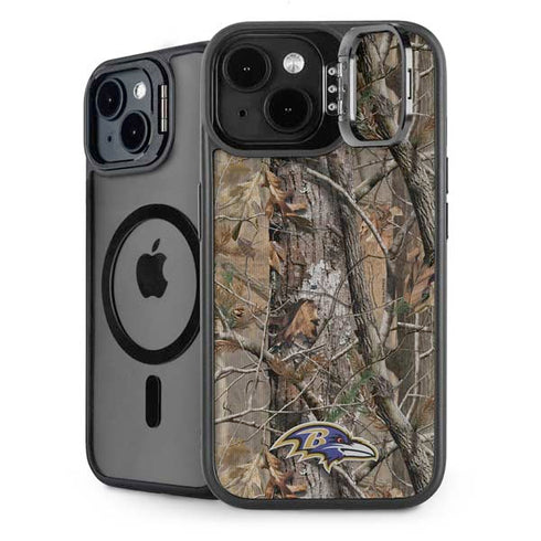 NFL Baltimore Ravens Realtree AP Camo iPhone 15 Kickstand Case