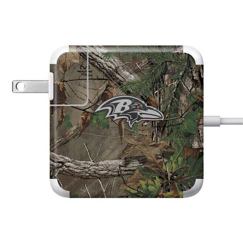 NFL Baltimore Ravens Realtree Xtra Green Camo 85W Power Adapter (15 and 17 inch MacBook Pro Charger) Skin