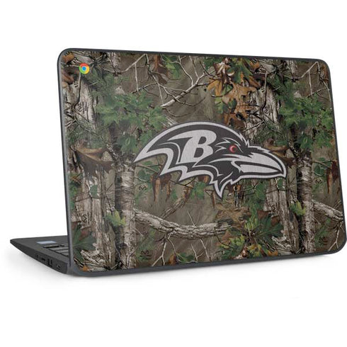 NFL Baltimore Ravens Realtree Xtra Green Camo HP Chromebook Skin
