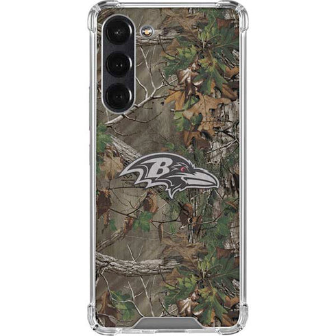 NFL Baltimore Ravens Realtree Xtra Green Camo Galaxy S24 FE Clear Case