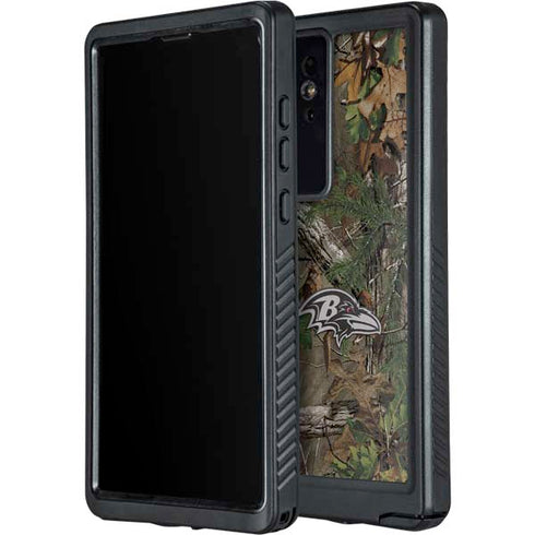 NFL Baltimore Ravens Realtree Xtra Green Camo Galaxy S24 Ultra Waterproof Case