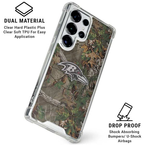 NFL Baltimore Ravens Realtree Xtra Green Camo Galaxy S25 Ultra Clear Case