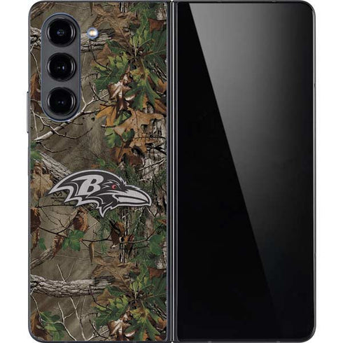 NFL Baltimore Ravens Realtree Xtra Green Camo Galaxy Z Fold5 5G Skin