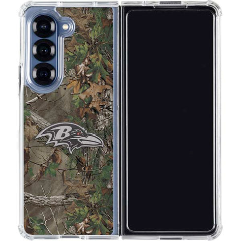 NFL Baltimore Ravens Realtree Xtra Green Camo Galaxy Z Fold6 Clear Case