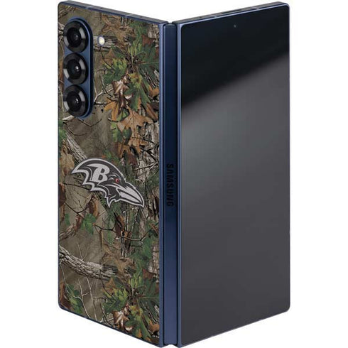 NFL Baltimore Ravens Realtree Xtra Green Camo Galaxy Z Fold6 Skin
