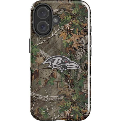 NFL Baltimore Ravens Realtree Xtra Green Camo iPhone 16 Plus Impact Case
