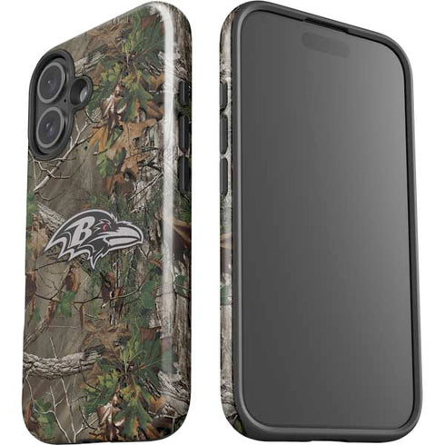 NFL Baltimore Ravens Realtree Xtra Green Camo iPhone 16 Plus Impact Case