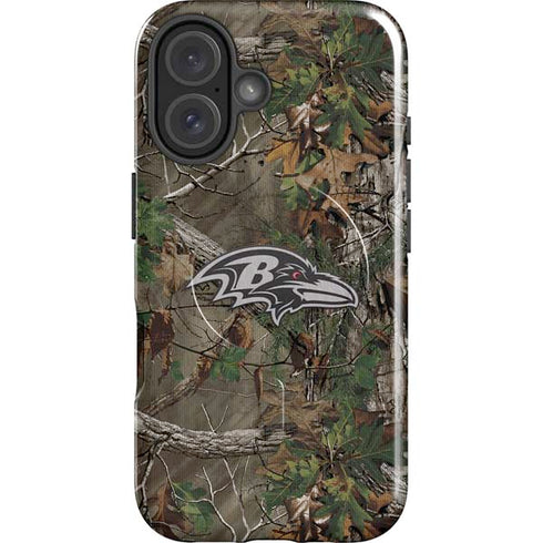 NFL Baltimore Ravens Realtree Xtra Green Camo iPhone 16 Plus Magsafe Impact Case