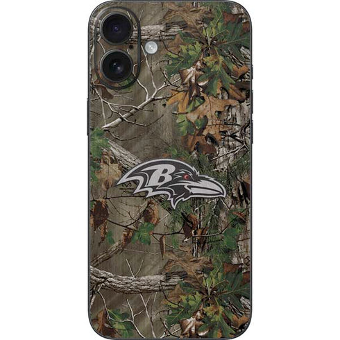 NFL Baltimore Ravens Realtree Xtra Green Camo iPhone 16 Plus Skin