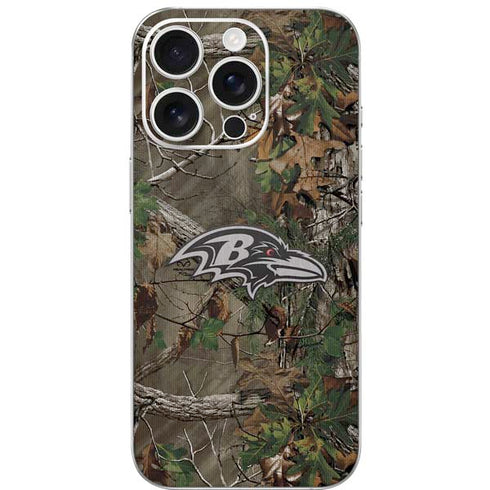 NFL Baltimore Ravens Realtree Xtra Green Camo iPhone 16 Pro Skin