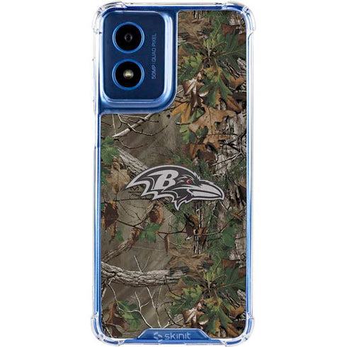 NFL Baltimore Ravens Realtree Xtra Green Camo Moto G 5G (2024) Clear Case