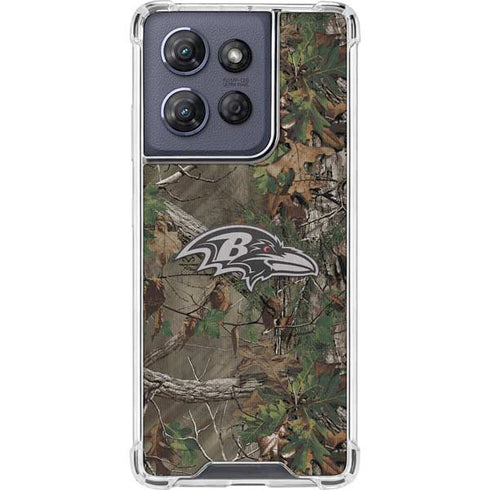 NFL Baltimore Ravens Realtree Xtra Green Camo Moto G Stylus 5G (2025) Clear Case