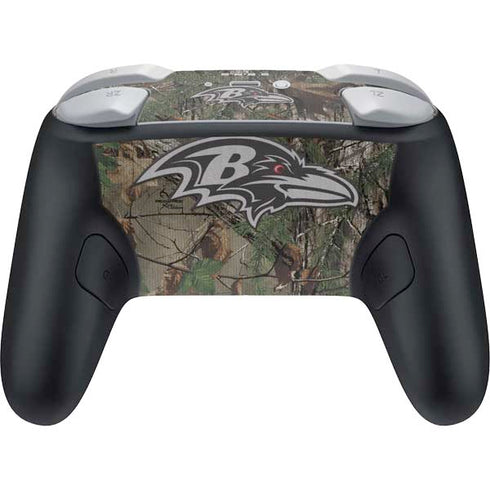 NFL Baltimore Ravens Realtree Xtra Green Camo Nintendo Switch 2 (2025) Pro Controller Skin