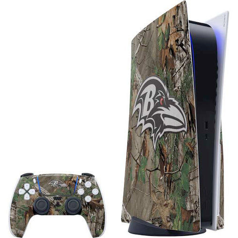NFL Baltimore Ravens Realtree Xtra Green Camo PlayStation PS5 Skins