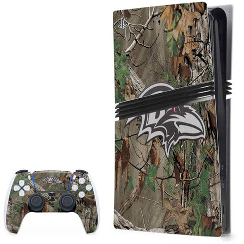 NFL Baltimore Ravens Realtree Xtra Green Camo PS5 Pro Bundle Skin