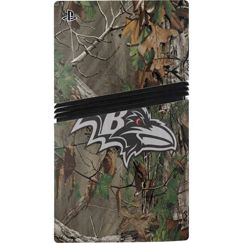 NFL Baltimore Ravens Realtree Xtra Green Camo PS5 Pro Console Skin