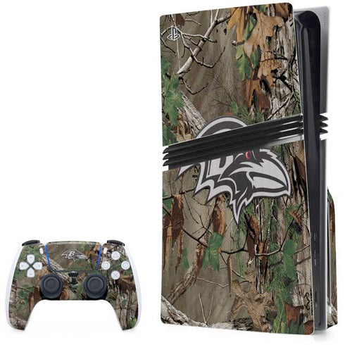 NFL Baltimore Ravens Realtree Xtra Green Camo PlayStation PS5 Skins