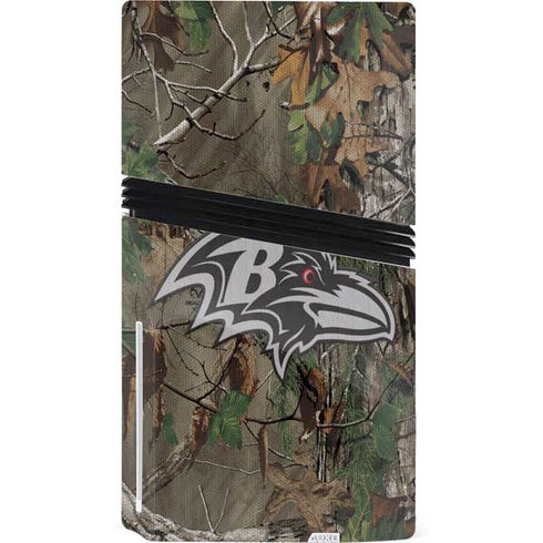 NFL Baltimore Ravens Realtree Xtra Green Camo PS5 Pro Disk Bundle Skin