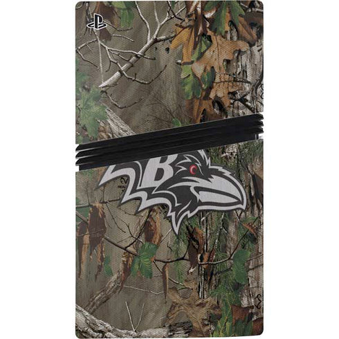 NFL Baltimore Ravens Realtree Xtra Green Camo PS5 Pro Disk Console Skin