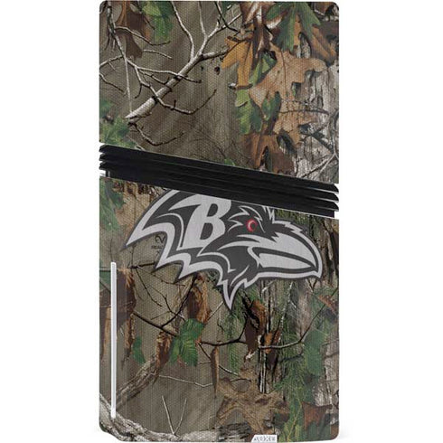 NFL Baltimore Ravens Realtree Xtra Green Camo PS5 Pro Disk Console Skin