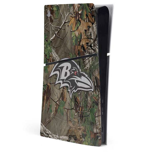 NFL Baltimore Ravens Realtree Xtra Green Camo PS5 Slim Digital Edition Console Skin