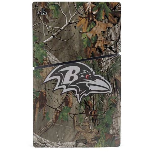 NFL Baltimore Ravens Realtree Xtra Green Camo PS5 Slim Digital Edition Console Skin
