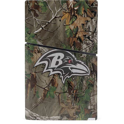 NFL Baltimore Ravens Realtree Xtra Green Camo PS5 Slim Digital Edition Console Skin