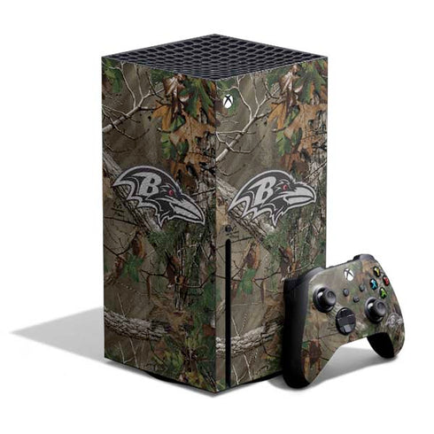 NFL Baltimore Ravens Realtree Xtra Green Camo Xbox Series X Skins